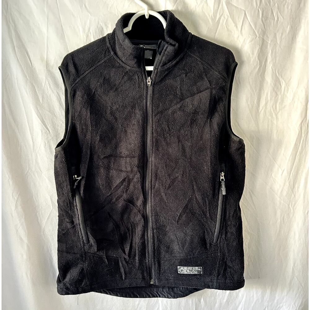 REI Performance Fleece Vest Mens M Black Full Zip Pockets Jacket Hiking Camping